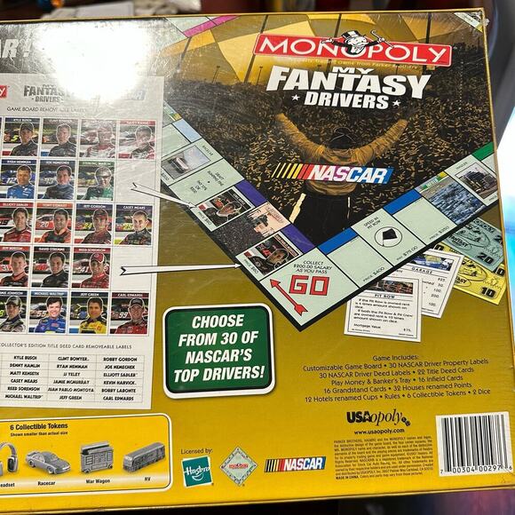 Monopoly New in Box My Fantasy NASCAR Drivers Board Game NEW Never Opened - Picture 5 of 6